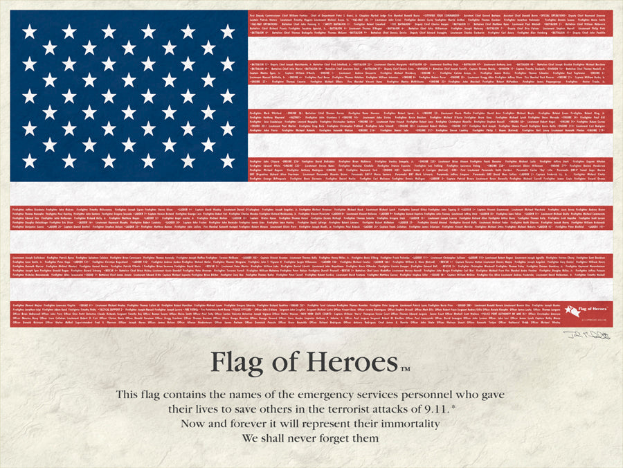 Flag of Heroes Firefighter Tin Sign