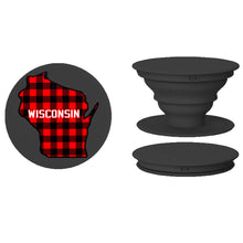 Load image into Gallery viewer, Wisconsin Plaid Pop Phone Stand
