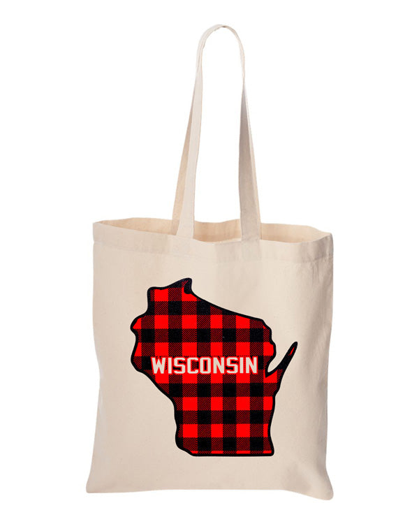 Wisconsin Plaid Tote