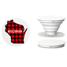 Load image into Gallery viewer, Wisconsin Plaid Pop Phone Stand
