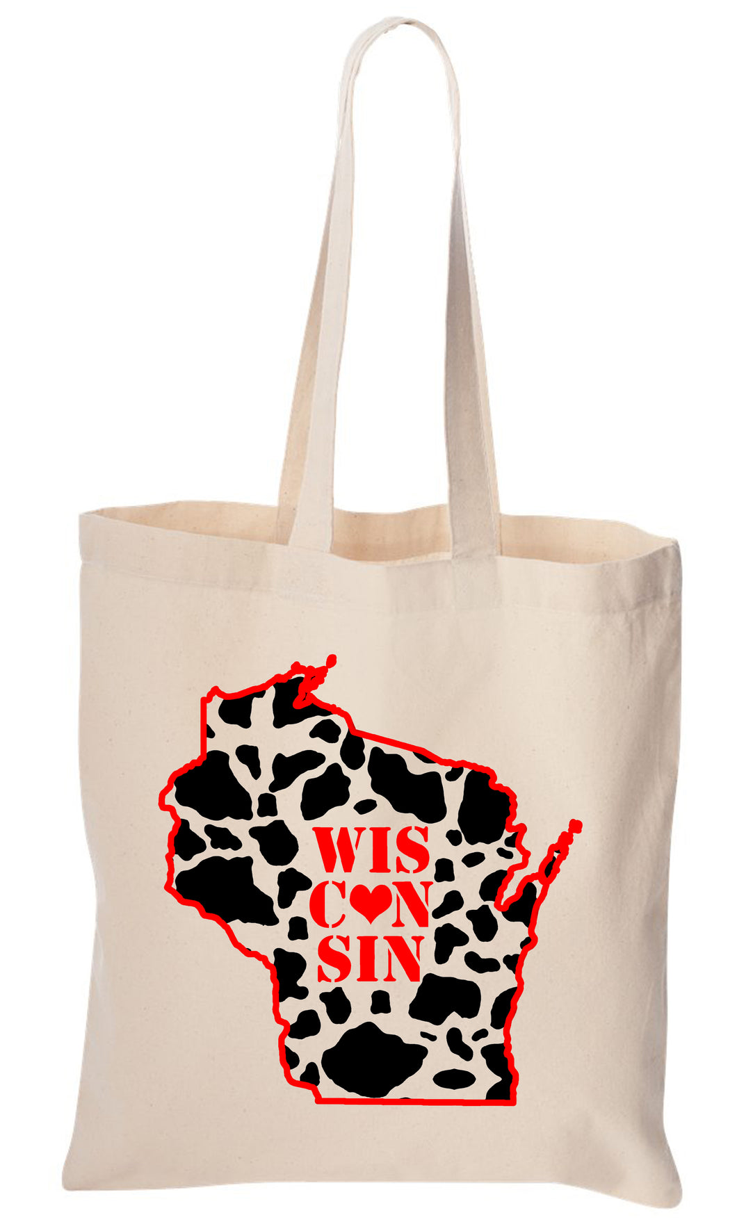 Wisconsin Heart Cow Tote