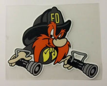 Load image into Gallery viewer, Firefighter Yosemite Sam Decal 4.5&quot; wide FD134
