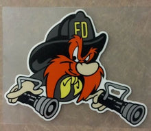 Load image into Gallery viewer, Firefighter Yosemite Sam Decal 4.5&quot; wide FD134
