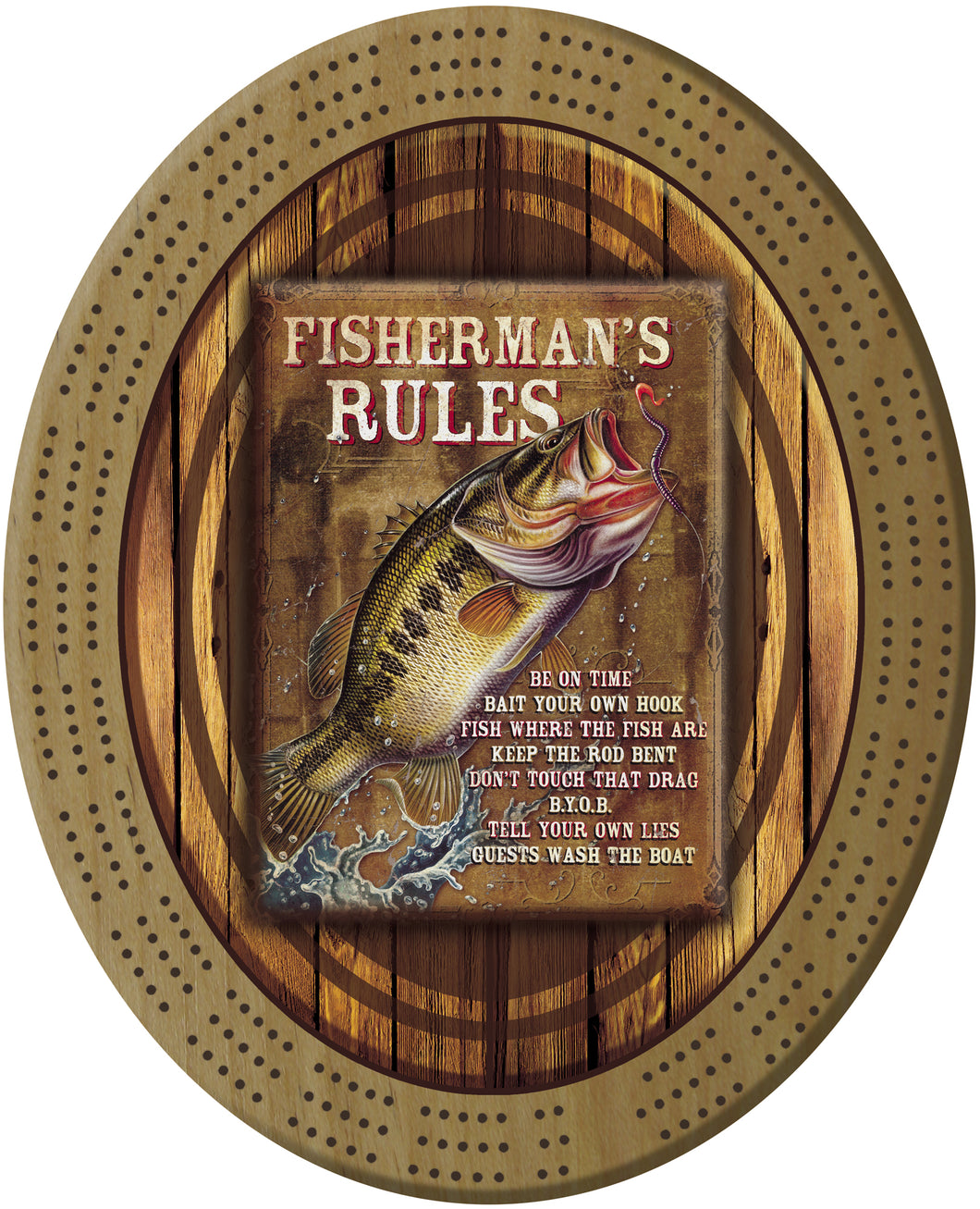 Fisherman's Rules Cribbage Board