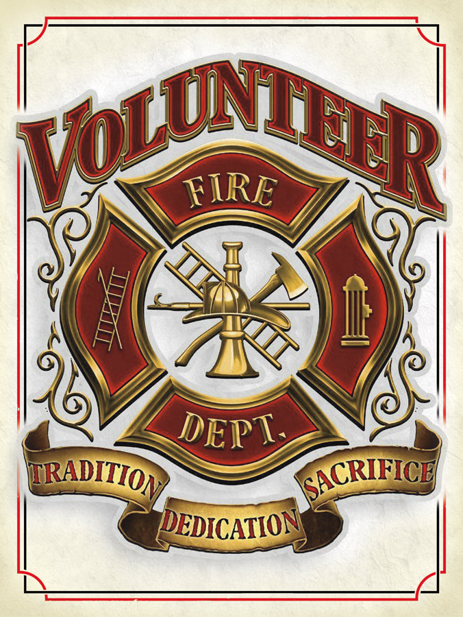 Volunteer Fire Department Tin Sign