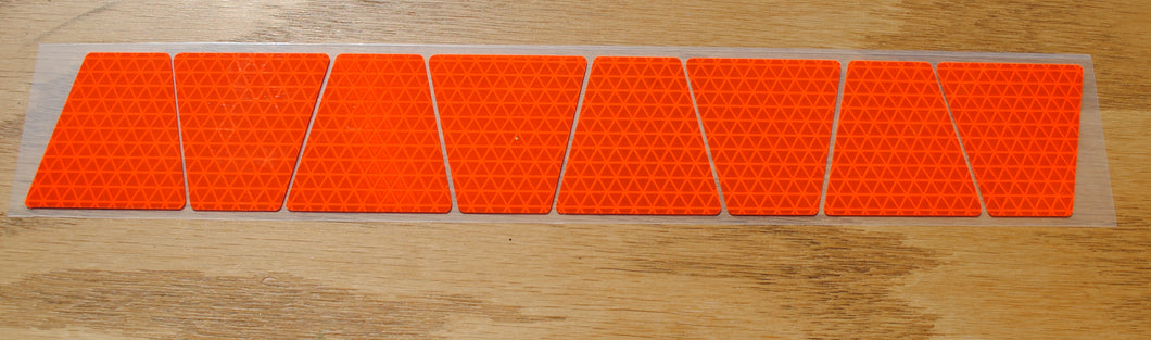 Florescent Orange Strip of 8 Helmet Tets